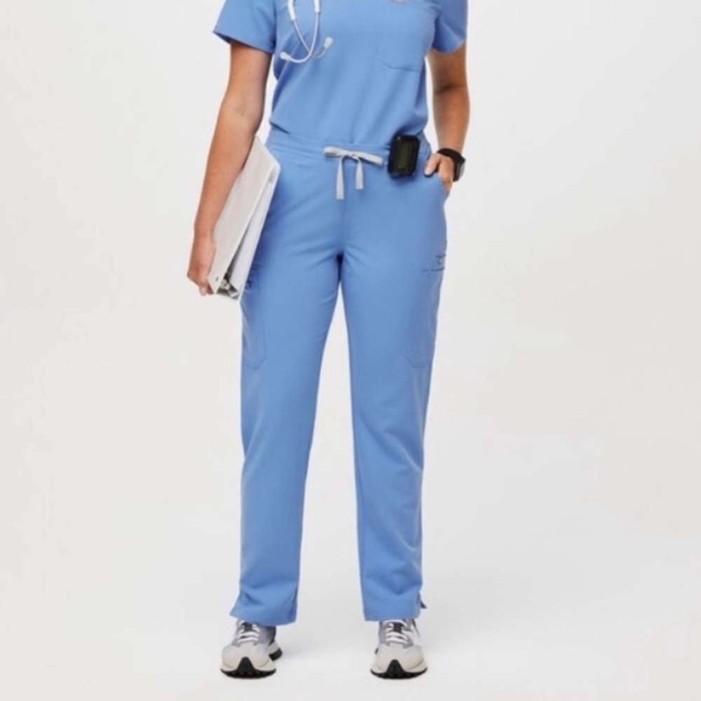 FIGS Yola skinny scrub pants- Ceil blue